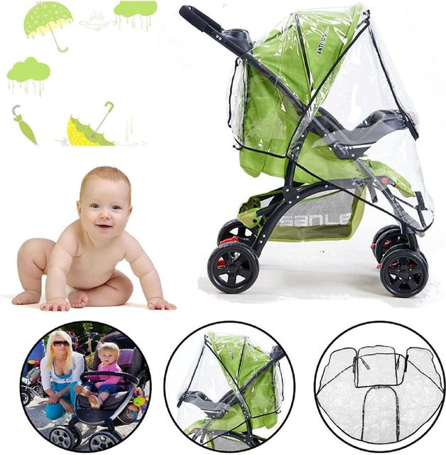 QIYOU Kinderwagen Regenschutz universell, wasserdicht und winddicht, transparent - Bild 1