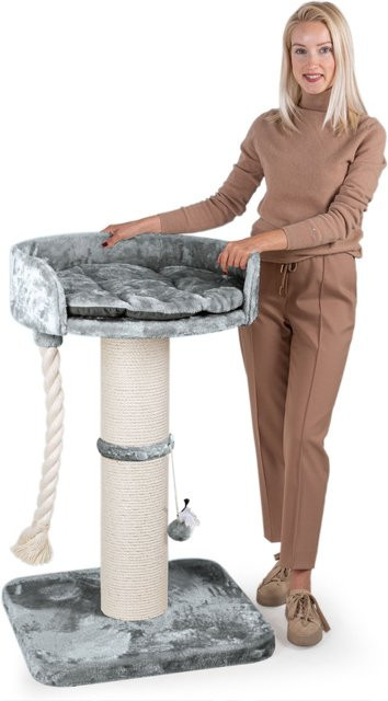 HAPPYPET Premium Kratzbaum Basic für große Katzen in Grau, Höhe: 100 cm - Bild 1