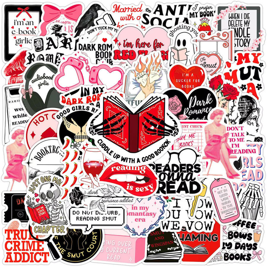 Dark Romance Cartoon Aufkleber Set in Pink und Multicolour für Scrapbooking und Dekoration - Bild 2