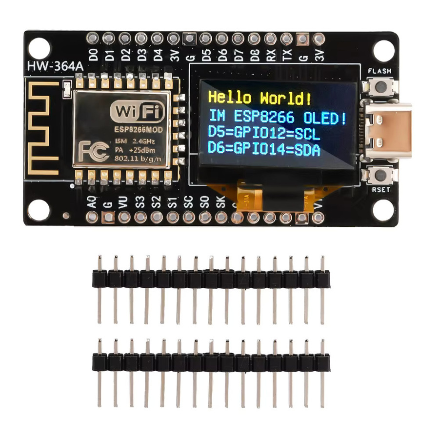 diymore ESP-12F NodeMCU ESP8266 WIFI Development Board Modul mit 0,96 OLED Bildschirm in Gelb Blau - Bild 3