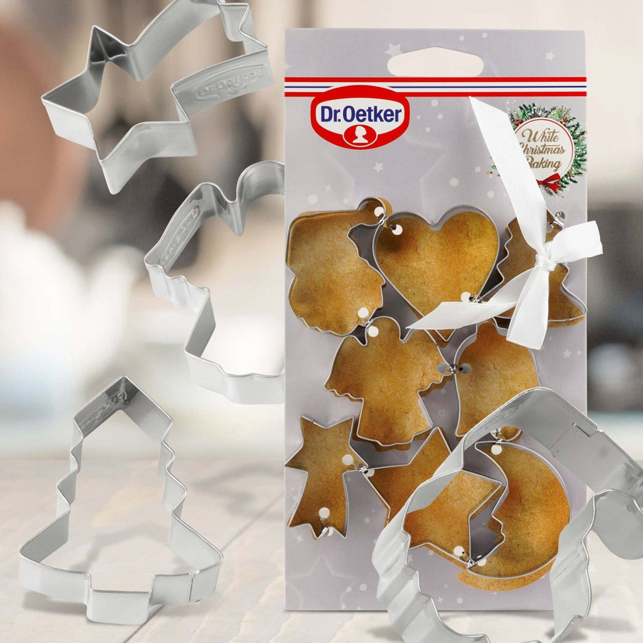 Dr. Oetker Ausstecher Weihnachten White Christmas Backform Set, 8-teilig, Silber - Bild 2
