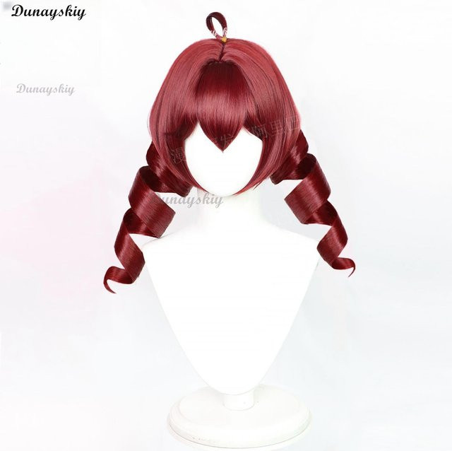 Kasane Teto Cosplay Perücke, Rote Zopfperücke, Hitzebeständig, Damen - Bild 1