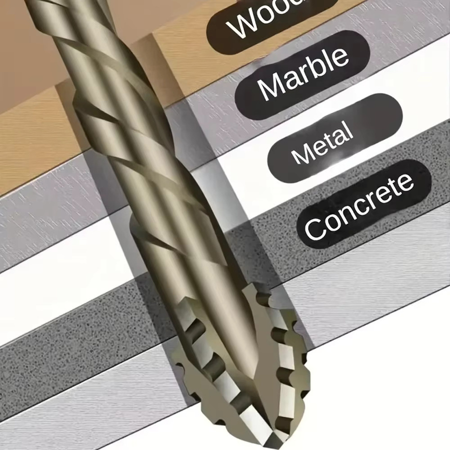 7-teiliges PINTUDY Sägezahnbohrer Set in Silber, 3–12 mm, für Glas, Fliesen, Beton und Metall - Bild 6
