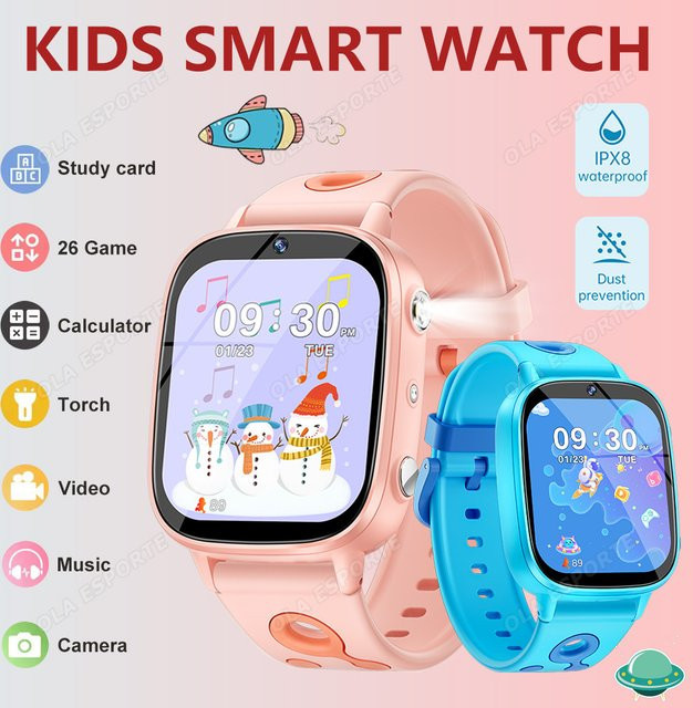 Ola Esporte Kinder-Smartwatch in Pink mit 1,8 Zoll HD-Bildschirm, Kamera, 26 Puzzle-Spielen und Taschenrechner - Bild 1