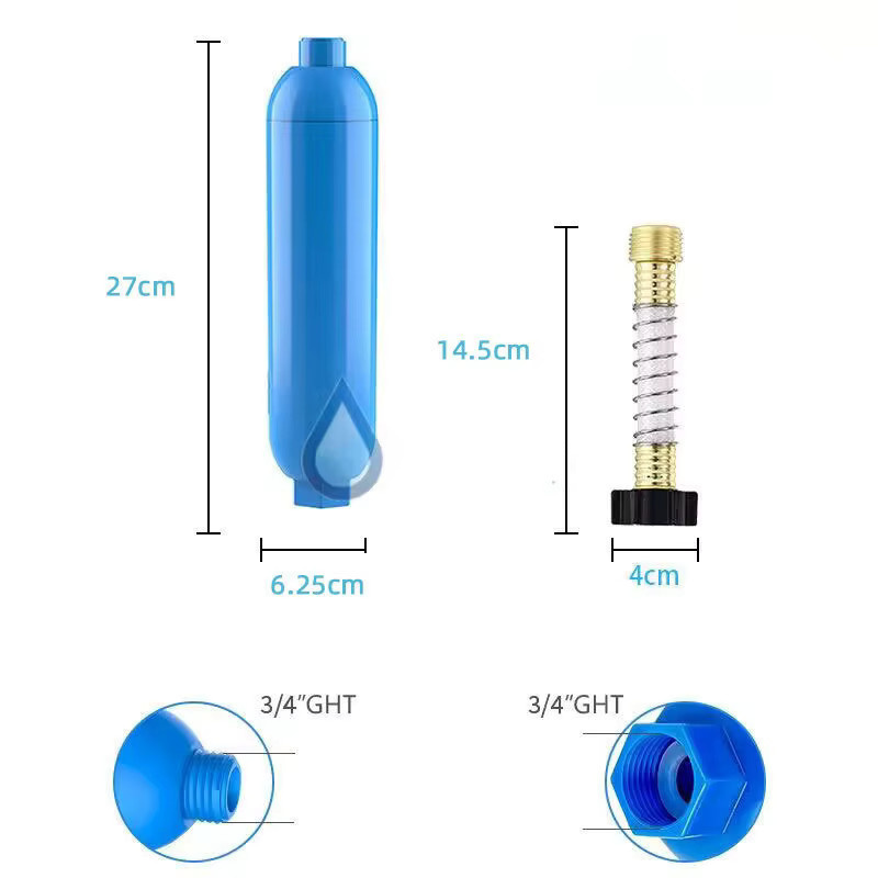 American Standard RV Schlauchschutz Plus Wasserfilter mit Gartenschlauchanschluss in Grün und Blau - Bild 2