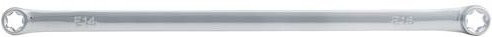 KS Tools CHROMEplus TX-E-Doppel-Ringschlüssel XL E6xE7 aus Chrom-Vanadium in Silber - Bild 1