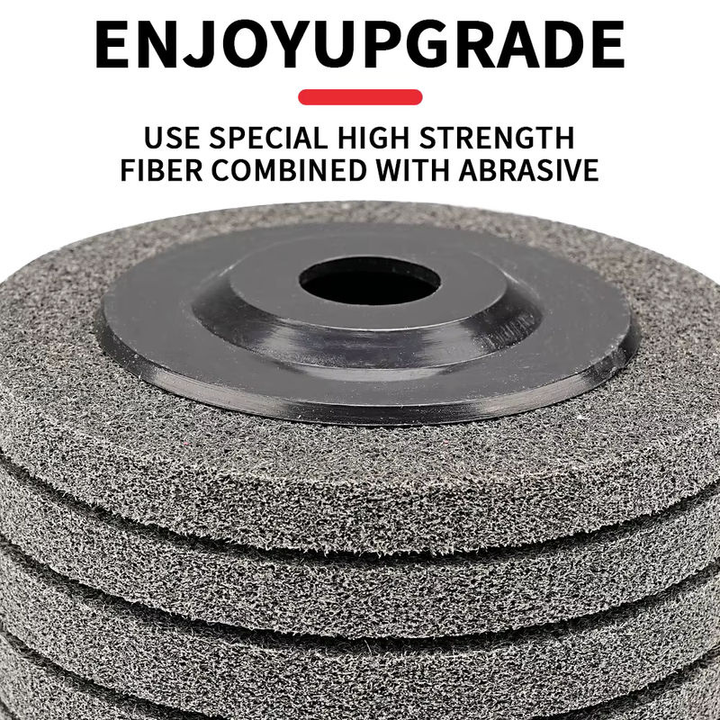 SI FANG Nylonfaser-Polierscheibe Vlies-Schleifscheibe für Metall, Grau, Durchmesser: 115 mm, Bohrung: 125 mm (7/8 Zoll) - Bild 3