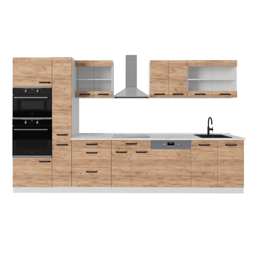 Vicco R-Line Küchenzeile Goldkraft Eiche und Weiß, Breite: 350 cm - Bild 2