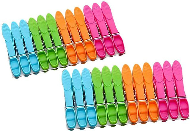 Papij Wäscheklammern aus Kunststoff, 24 Stück, Blau und Multicolour - Bild 1