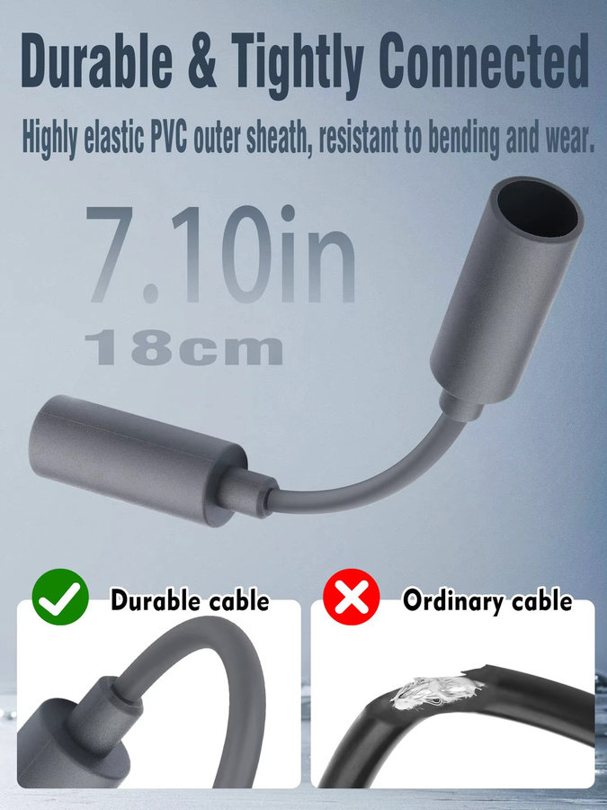 Konouyouko DC 5,5 x 2,1 mm Buchse auf Buchse Koppler Adapter für Starlink Mini, wasserdichtes Stromkabel-Zubehör, Grau - Bild 4