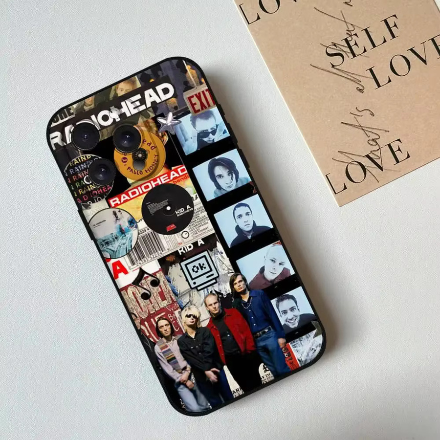 Rock R-Radiohead Handyhülle aus schwarzem Silikon für iPhone 11 bis iPhone 17 Modelle - Bild 3