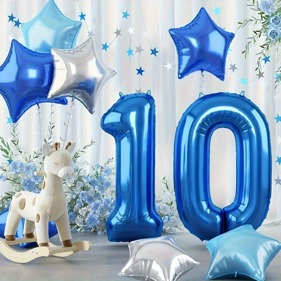 RENYUAN Zahlenballon-Set in Blau, 32 Zoll, für Geburtstagsdekoration und Babypartys - Bild 2