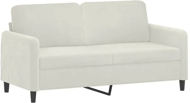 vidaXL 2-Sitzer-Sofa in Creme mit Samtbezug und Metallrahmen, modern und linear gestaltet - Bild 1