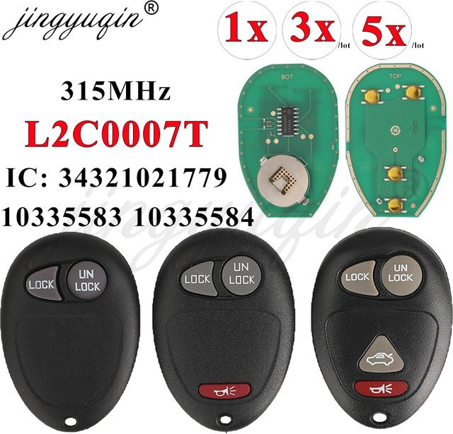Autoschlüssel-Fernbedienung 315MHz L2C0007T für Hummer H3, Chevrolet Colorado Venture, GMC Canyon, Pontiac Montana und Oldsmobile Silhouette in Schwarz - Bild 1
