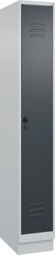 C+P Spind Classic PLUS Garderobenschrank mit Sockel, 1 Abteil, Grau/Anthrazit, H x B x T: 195 x 30 x 50 cm - Bild 1