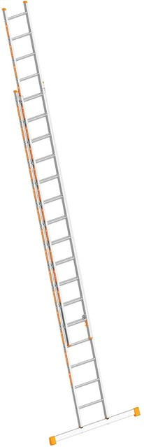 Layher Topic 1035 Schiebeleiter mit Quertraverse in Silber, 2x16 Sprossen - Bild 1