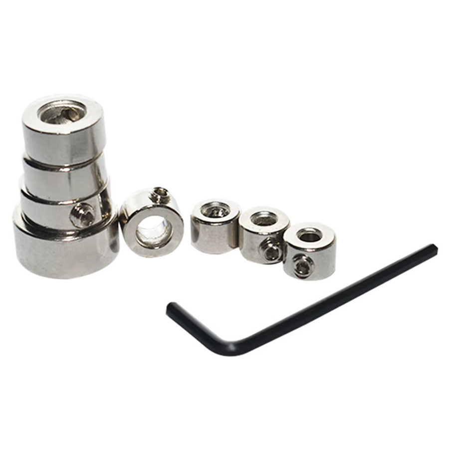 Vibratite Bohrer Stopper Kragen Set in Silber, 8 Stück, Tiefenanschlag für Ring Positionierer mit Schlüssel, 3-16mm - Bild 2