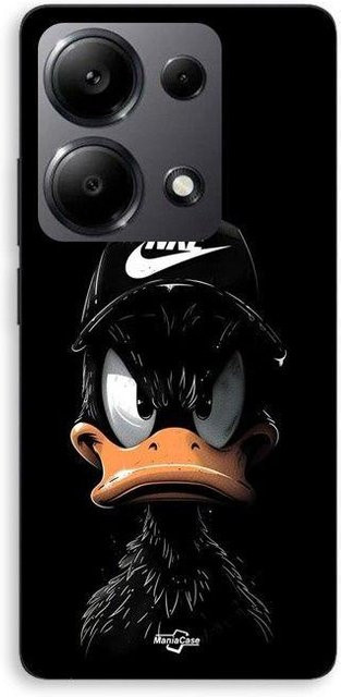 MANIACASE Silikon Handyhülle für Xiaomi Redmi Note 13 Pro 4G in Nike Black Donald Schwarz - Bild 1