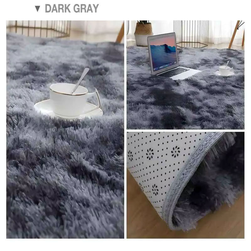 VIKAMA Plüschteppich in Grau, weiche Samtmatte mit Anti-Rutsch-Funktion für Wohnzimmer, Schlafzimmer und Kinderzimmer - Bild 3