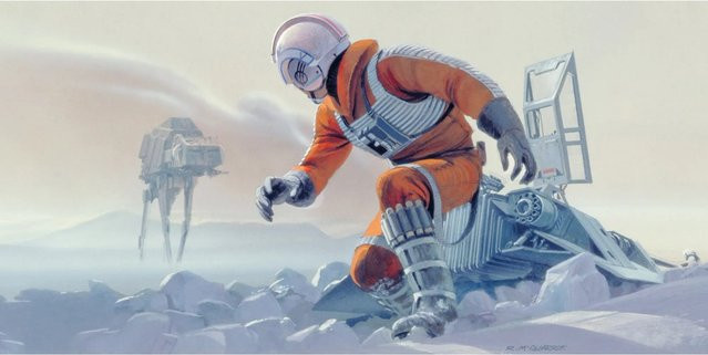Komar Fototapete Vlies Star Wars Classic Hoth Battle Pilot Multicolor B: 500 cm, H: 250 cm - Bild 1
