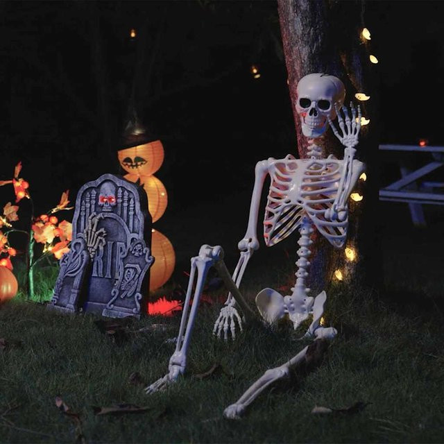VD Home Furnishing Halloween Skelett Set aus Polypropylen, 2 Stück, Weiß, Höhe: 85 cm - Bild 1