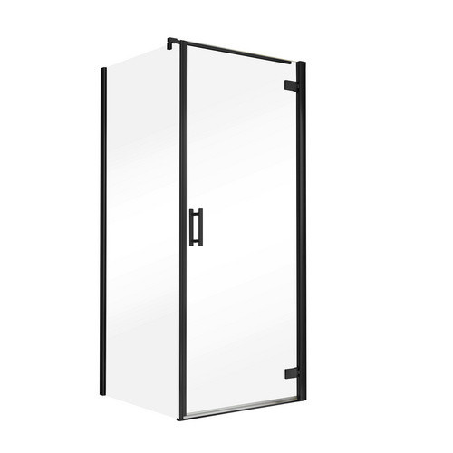 Schulte Duschkabine TouraPlus Drehtür mit Seitenwand, Mattschwarz, Transparent, H x B x T: 200 x 80 x 80 cm - Bild 2
