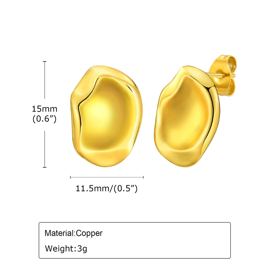 Meaeguet Ohrstecker, geometrisch, vergoldet, Damen, Mädchen - Bild 3
