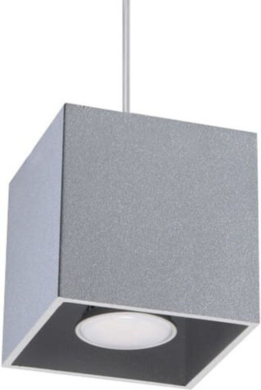 Moderne Pendelleuchte Sollux Quad aus Aluminium in Grau mit 1x GU10 Neutralweiß, Durchmesser: 10 cm - Bild 1