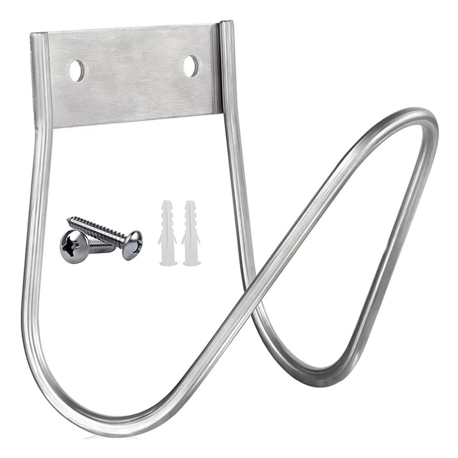 Alloet Edelstahl Gartenschlauchhalter Wandmontierter Wasserschlauchhalter für den Garten in Silber - Bild 2