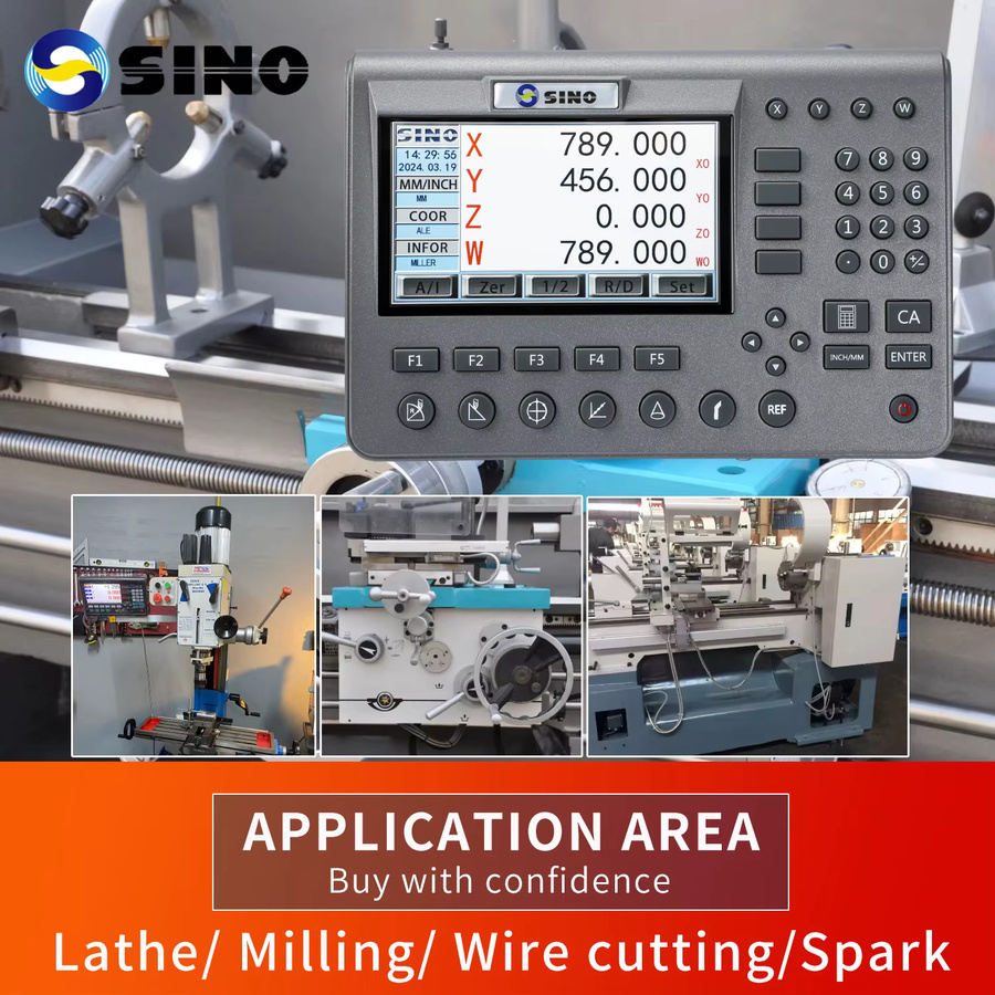 SINO 3-Achsen-DRO-Kit SDS200-Set mit KA-300 KA-500 LCD-Digitalanzeige und Glas-Linearskalen-Encoder für Drehmaschine, Schleifer und Fräsen in Grau - Bild 3