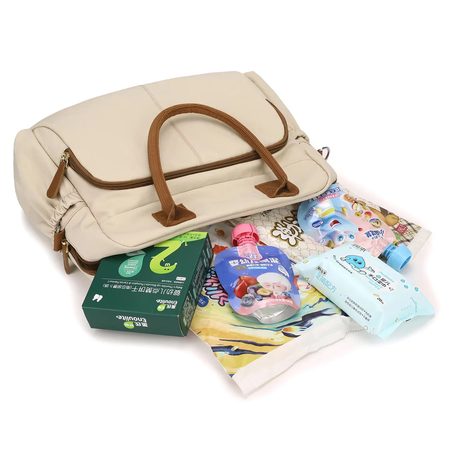 Windeltasche als Organizer für den Kinderwagen in Beige oder Braun - Bild 4