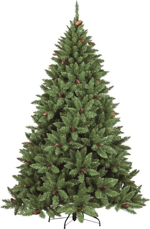 Dmora Weihnachtsbaum Stoccolma in Grün, extra dicker Kunstbaum in PVC-Optik mit Tannenzapfen und 464 Ästen, Höhe: 150 cm - Bild 1