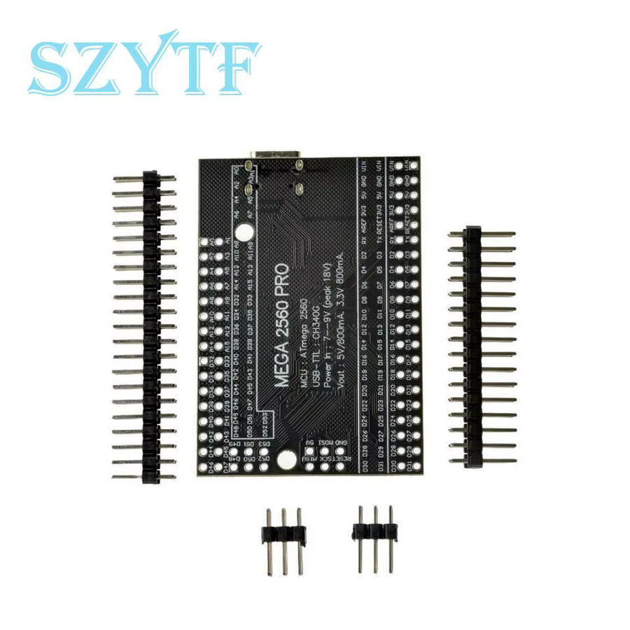 SZYTF Mega 2560 PRO MINI Mikrocontroller Board in Schwarz mit USB Type-C und ATmega2560-16AU kompatibel für Arduino Mega - Bild 2