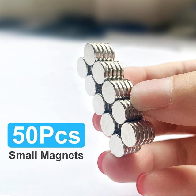 8x2mm Runde Silberne Kühlschrankmagnete aus Metall für DIY, Büro und Whiteboard - Bild 1