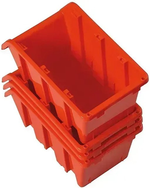 PROREGAL Sichtlagerkasten aus Kunststoff in Rot, B/H/T: 9 x 12 x 19,5 cm - Bild 1