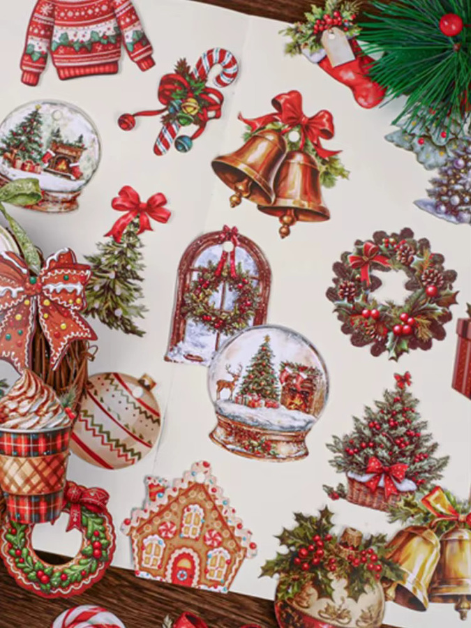 3 Packungen Winter-Weihnachtsthema-Aufkleber mit 60 Blatt für DIY Scrapbook, Planer und Tagebuch in Multicolour - Bild 3