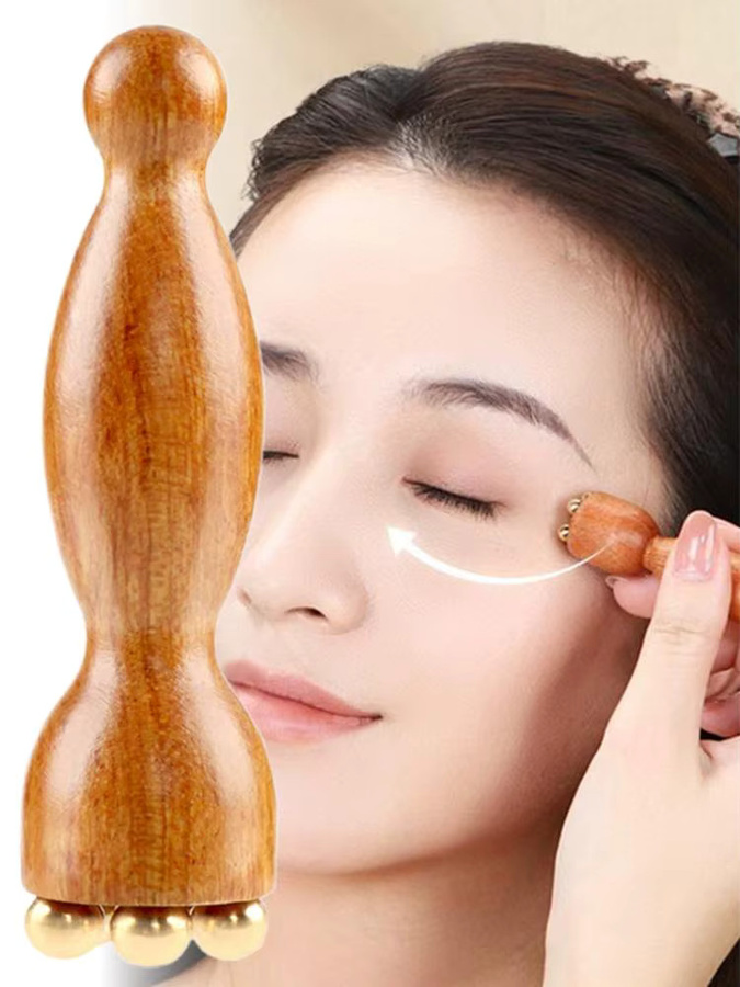 ouhoe Gua Sha Gesichtsmassagegerät aus Messingperle und Palisander, Unisex - Bild 3