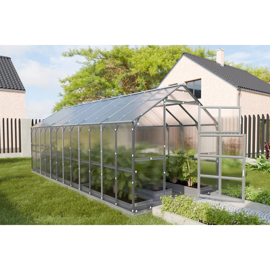 KLASIKA Giebelgewächshaus mit 6 mm Polycarbonatabdeckung, B/T/H: 6.12 x 2.35 x 2.35 m, transparent - Bild 2