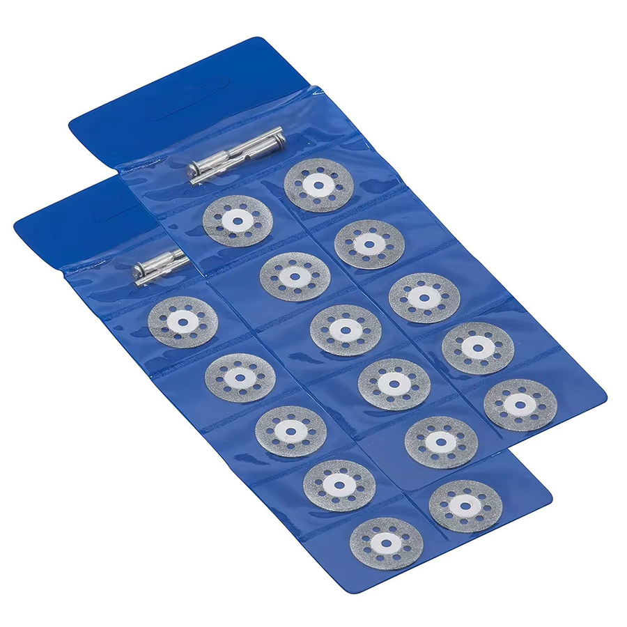 Diamant-Trennscheiben-Set für Dremel Rotationswerkzeuge mit Dorn, silberne Kreissägeblätter zum Trennen von Metall, Durchmesser: 22 mm - Bild 5