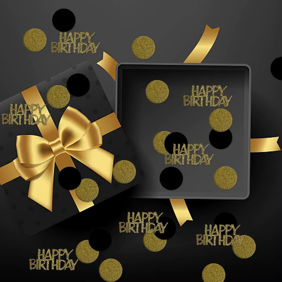 Rundes Papierkonfetti in Schwarz und Gold für Geburtstag, Party und Jahrestag - Bild 3
