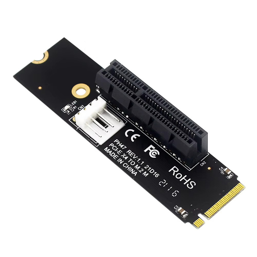 NGFF M.2 zu PCI-E 4X Festplattenkonverter-Lesegerät in Schwarz, kompatibel mit X1 X4 X8 X16 PCI-e Schnittstellenadapter - Bild 2