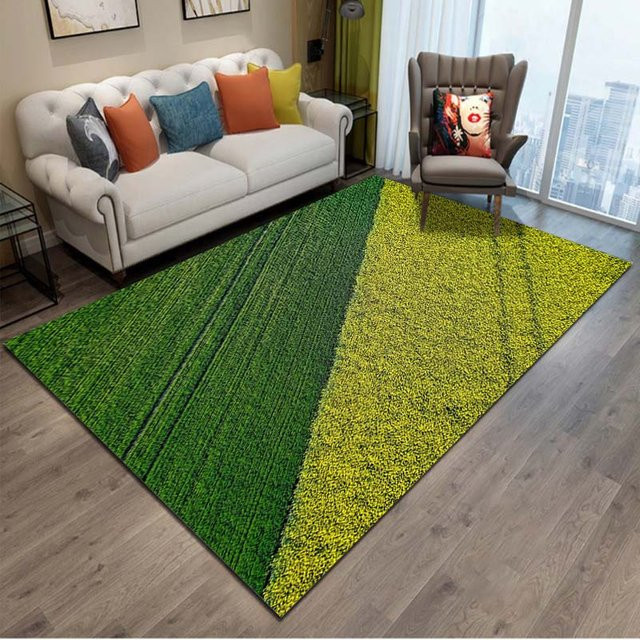 UQIDEHOME Fußballfeld Teppich in Grün für Kinderzimmer, Wohnzimmer und Schlafzimmer, B/T: 160 x 200 cm - Bild 1