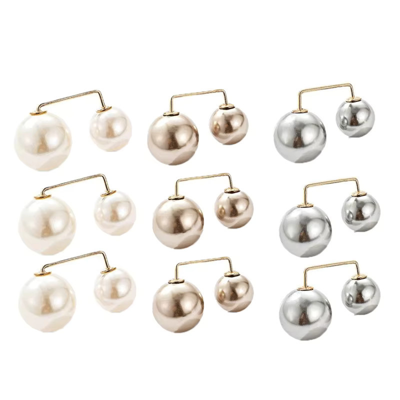 Sicherheitsnadeln mit Perlen in Beige aus Metall zur Fixierung von Kleidung und Schals für dein DIY-Nähzubehör - Bild 1