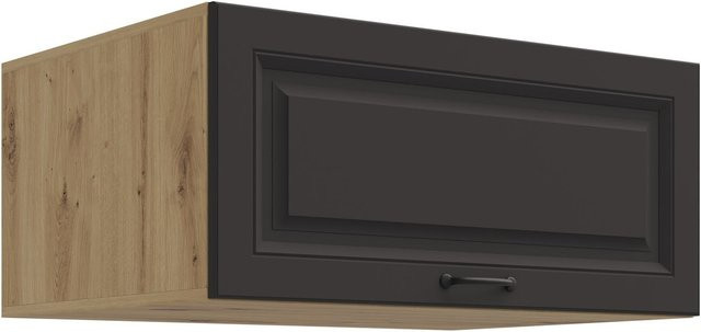 Aufsatzschrank Hochschrank STILO für deine Küchenzeile in Grau und Eiche Artisan, Breite: 80 cm - Bild 1
