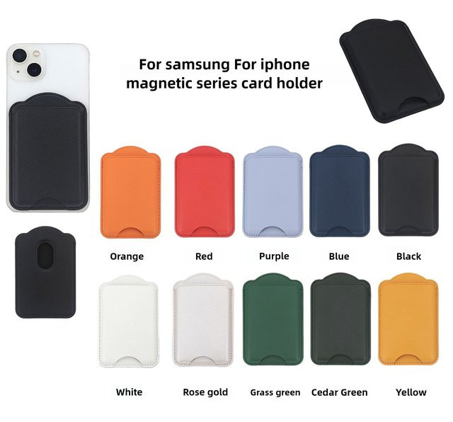 Magnetische Leder-Brieftasche von szHAIyu als Kartenhalter für iPhone 17 16 15 Pro Max und Samsung S26 S25 S24 Ultra in Schwarz - Bild 1