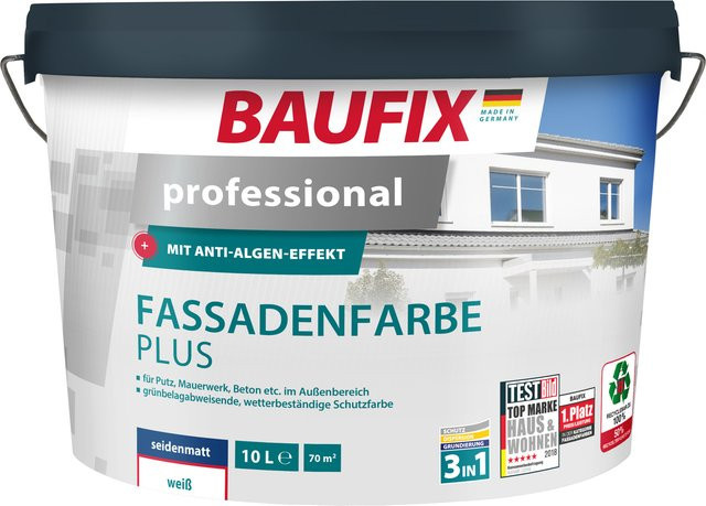 Baufix professional Fassadenfarbe Plus, Weiß, matt, 10 l - Bild 2