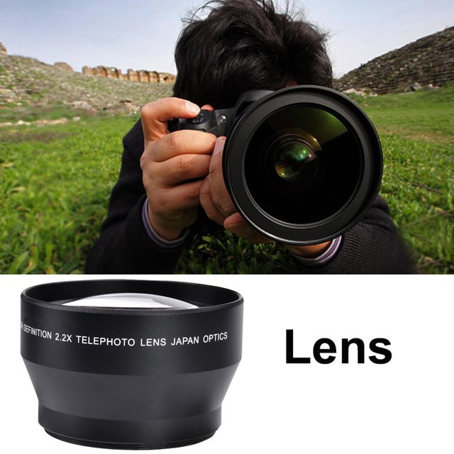 Shoemst Universal Telekonverter 2.2X für DSLR Kameras, Schwarz, 67mm - Bild 1