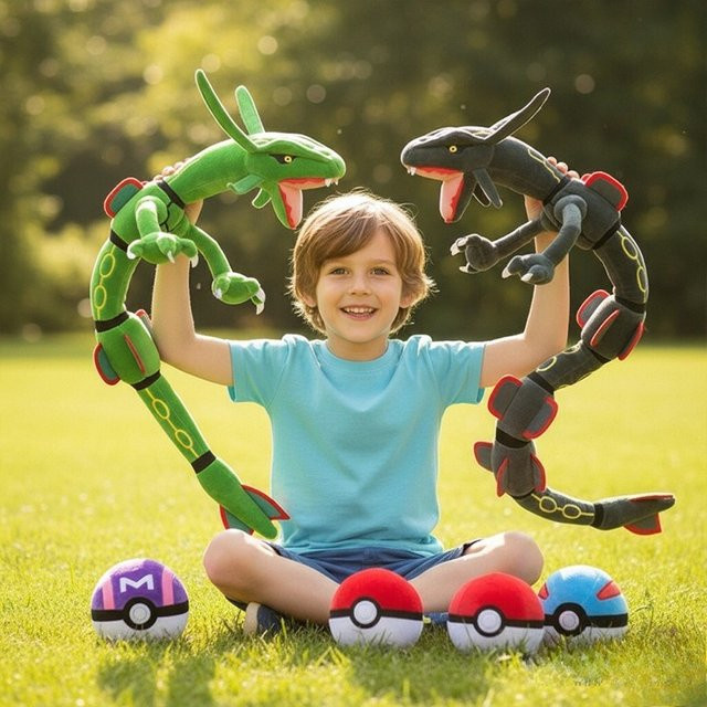 Potdemiel Mega Rayquaza Pokéball, Plüschtier, Glänzend, Verformbar, Weich - Bild 1