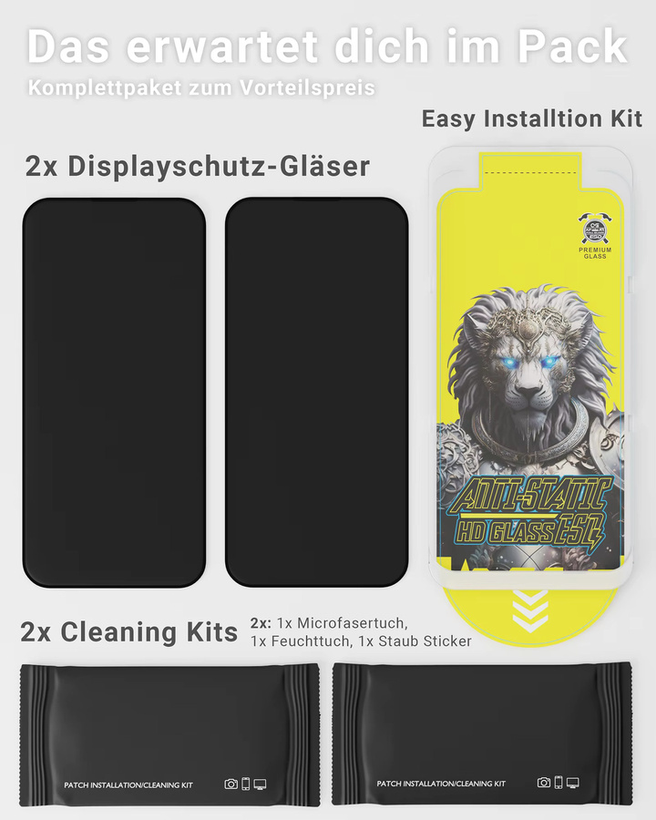 GreenHec Panzerfolie Privacy Glas als Sichtschutz für iPhone 16 15 14 13 Pro Max, transparent und stoßfest - Bild 4