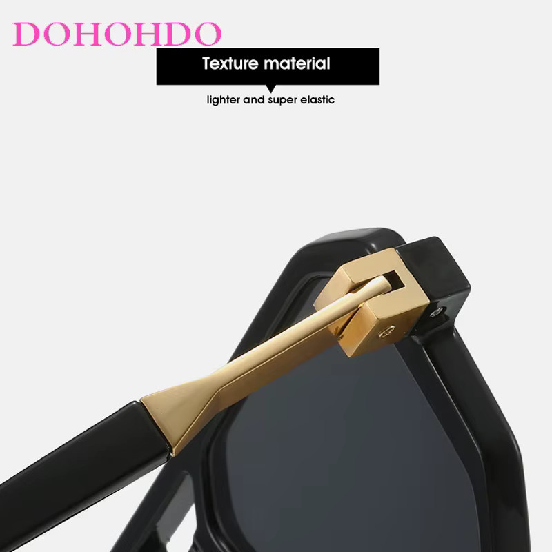 DOHOHDO Aviator Sonnenbrille, Vollrand, Kunststoff, Schwarz, Unisex - Bild 2
